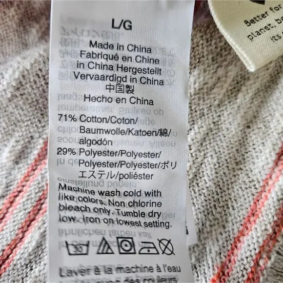 Madewell Bradley Cardigan Sweater Neon Textured Stripes Pocket Large Long Sleeve - Picture 14 of 16